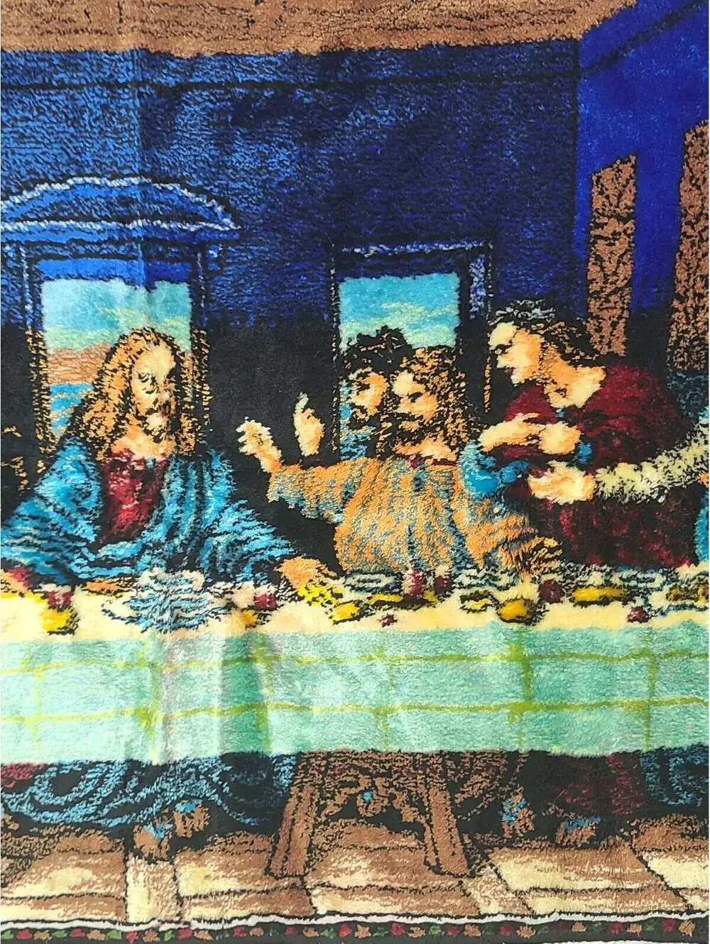 Vtg Velvet Tapestry Cotton Wall Art 39x20